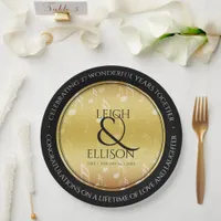 Elegant 27th Music Wedding Anniversary Celebration Paper Plates