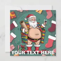 Cute funny father christmas invitation