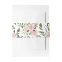Pink Floral Pattern Invitation Belly Band