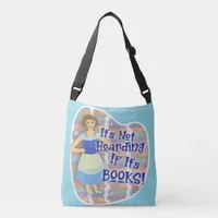  Book Hoarding Gal Retro Kitschy Funny Art Crossbody Bag