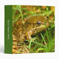 Quirky One-Sided Dialog with a Small Green Frog Binder