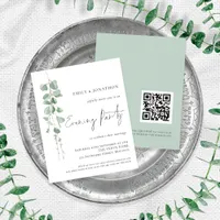 Budget Eucalyptus QR Wedding Evening Party Invite