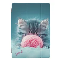 Cute Kitten Playing with Pink Wool Ball iPad Pro Cover