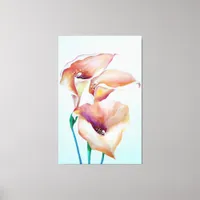 Sublime Watercolor Calla Lilies Canvas Print