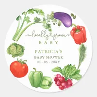 Locally Grown Baby Farmers Market Baby Shower Classic Round Sticker