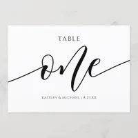 Modern Wedding Table Numbers Calligraphy - 1