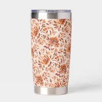 Abstract Floral Watercolor Pattern Autumn Colors Insulated Tumbler