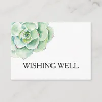 Rustic succulent watercolor wishing well enclosure card