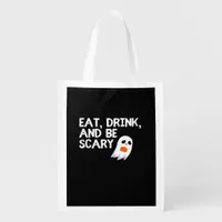 Eat Drink And Be Scary Halloween Spirit Modern Grocery Bag