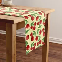 Red Cherries All Over Pattern Long Table Runner