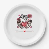 Skeleton Hands Valentines Day Classic Style Paper Plates