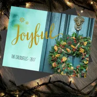 Joyful Christmas Wreath Photo Card