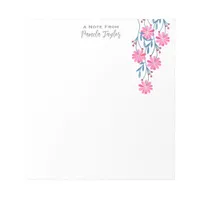 Modern Chic Personalized Floral Note Pad