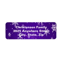 Snowflakes Blue Background Return Address Labels