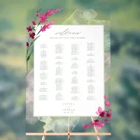 Wildflower Wedding Watercolor Welcome Fchsia ID954 Acrylic Sign