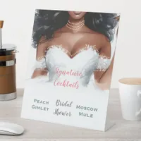 Bridal Shower Signature Cocktails Pedestal Sign