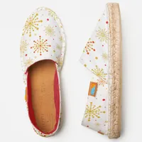 Retro Atomic Mid-Century Mod Red & Gold Starburst Espadrilles