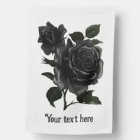 Vintage Gothic Black Roses Personalized House Flag