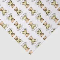 Cute Teddy Bear Yellow PJs Sitting on a Cloud Tissue Paper