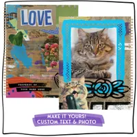Grunge Collage Custom Name and Photo Notebook 