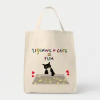 Jigsaws and Cats equal fun Tote Bag