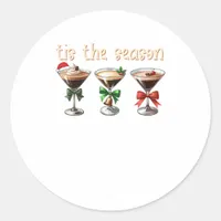 Tis The Season Espresso Cocktail Glasses Party Classic Round Sticker