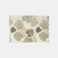 Elegant Botanical Tropical Leaf Pattern Nature Rug