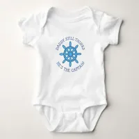 Daddy thinks he's the Captain Funny Baby Baby Bodysuit