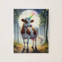 Adorable Dairy Cow Unicorn Jigsaw Puzzle