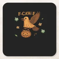 F-Caw-F Halloween Retro Classic Square Paper Coaster