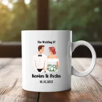 White Illustration Wedding Gift Print Mug