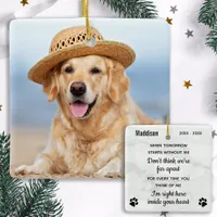 Pet Memorial Sympathy Quote Dog Remembrance  Ceramic Ornament