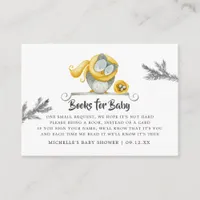 Winter Owl Christmas Baby Shower Book Request Enclosure Card