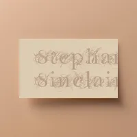 Brown Sugar and Beige Chic Grunge Typography Business Card