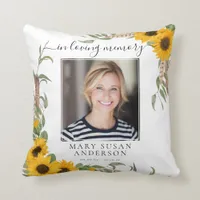 In Loving Memory Photo Sunflower Remembrance Throw Pillow