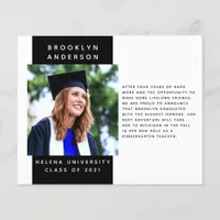 BUDGET Photo Graduation Message Announcement