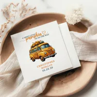 Rustic Orange Truck Little Pumpkin Baby Shower Napkins