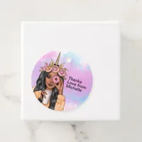 Whimsical Unicorn Donut Girl Birthday Favor Tags