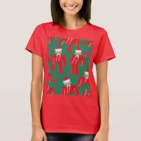 Futuristic Festive: Ugly Red Santa Claus Candy T-Shirt