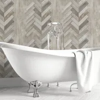 Neutral Concrete Chevron and Herringbone Wallpaper