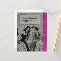 Vintage Ads on Pink Collage with Women Postcard