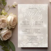 Glamorous Champagne Glitter Luxury Wedding Invitation