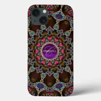 Bohemian Tapestry Art Monogram iPhone 13 Case