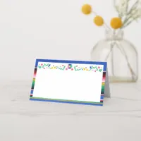 Colorful Floral Mexican Serape Baby Shower  Place Card