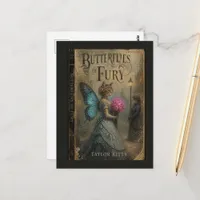 Butterflies of Fury Fairy Kitty Faux Book Cover Postcard