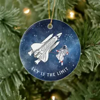 Space Astronaut Spaceship Astronomy Club Christmas Ceramic Ornament