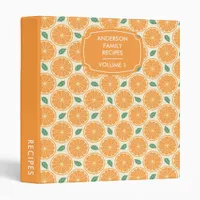 Orange Slices Citrus Family Cookbook Recipe 3 Ring Binder