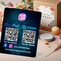 QR Code Payment | Venmo Paypal Scan to Pay Logo Pedestal Sign