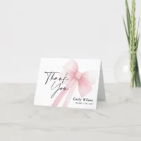 Pink Bow  Thank You Card