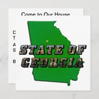 State of Georgia Map Outline and Picture Text Invitation